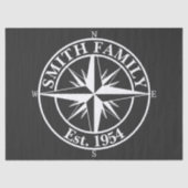 Compass star monogram, personaliseerbaar embleem tissuepapier (Voorkant)