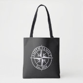Compass star monogram, personaliseerbaar embleem tote bag (Voorkant)