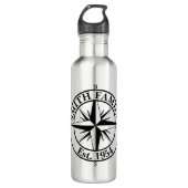 Compass star monogram, personaliseerbaar embleem waterfles (Voorkant)
