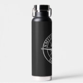 Compass star monogram, personaliseerbaar embleem waterfles (Voorkant)