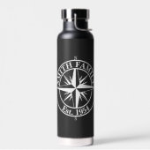 Compass star monogram, personaliseerbaar embleem waterfles (Links)