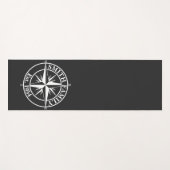 Compass star monogram, personaliseerbaar embleem yogamat (Voorkant (horizontaal))