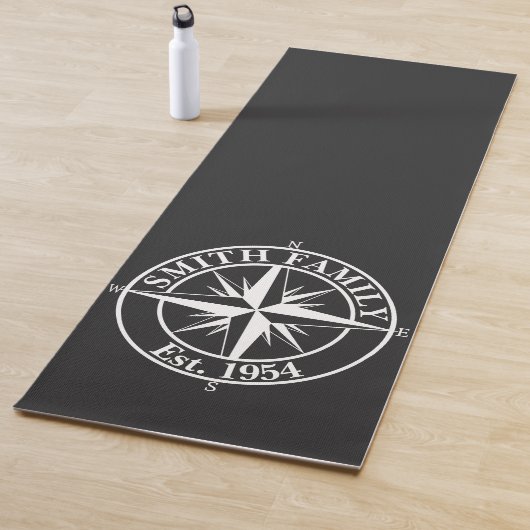 Compass star monogram, personaliseerbaar embleem yogamat (In situ)
