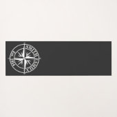 Compass star monogram, personaliseerbaar embleem yogamat (Achterkant (horizontaal))
