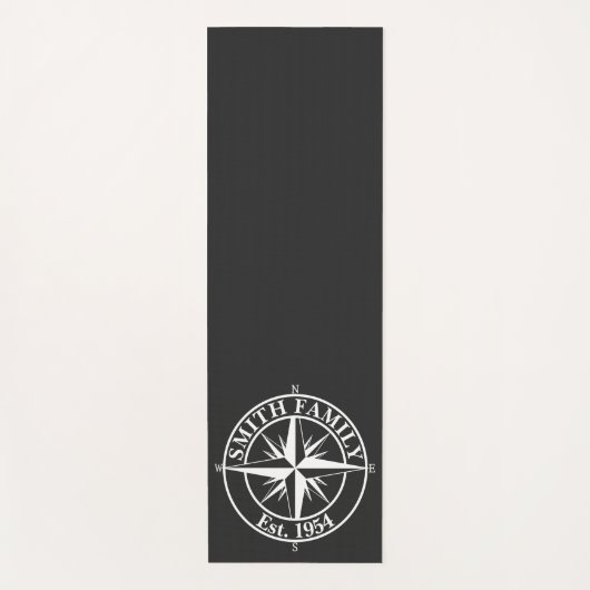 Compass star monogram, personaliseerbaar embleem yogamat (Voorkant)