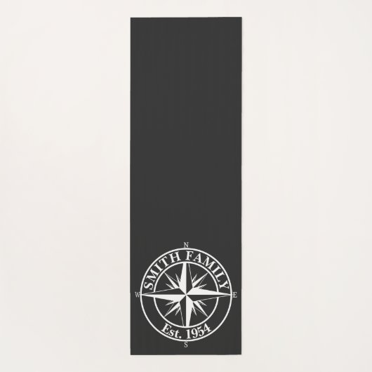 Compass star monogram, personaliseerbaar embleem yogamat (Achterkant)