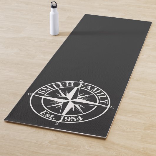 Compass star monogram, personaliseerbaar embleem yogamat (In situ)