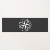 Compass star monogram, personaliseerbaar embleem yogamat (Achterkant (horizontaal))