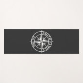 Compass star monogram, personaliseerbaar embleem yogamat (Voorkant (horizontaal))