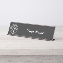 Compass star monogram personalizable emblek desk n bureau naambordje