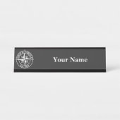 Compass star monogram personalizable emblek desk n bureau naambordje (Voorkant)