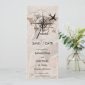 Compass Travel Bestemming Bruine Kaart Opslaan van (Staand voorkant)