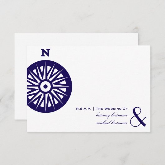 Compass Wedding RSVP (Voorkant / Achterkant)