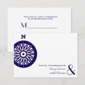 Compass Wedding RSVP Kaartje (Voorkant / Achterkant)