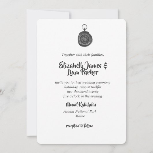 Compass Wedding-uitnodigingen Kaart (Voorkant)
