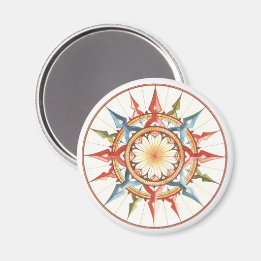 compass wind rose magneet (Voorkant / Achterkant)