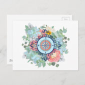 Compass with Succulents Briefkaart (Voorkant / Achterkant)