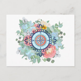 Compass with Succulents Briefkaart