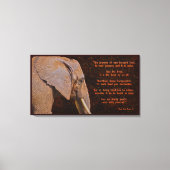 Compassie - Elefant & Literary Quote - Rustige BG Canvas Afdruk (Voorkant)