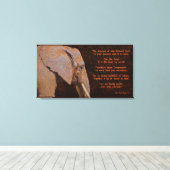Compassie - Elefant & Literary Quote - Rustige BG Canvas Afdruk (Insitu (Houten vloer))