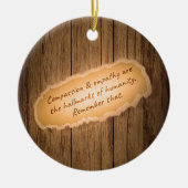 Compassie en empathie zijn de Hallarinaties van de Keramisch Ornament (Voorkant)