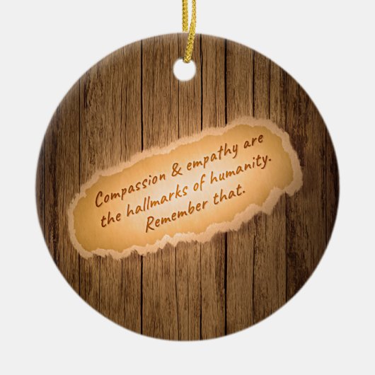 Compassie en empathie zijn de Hallarinaties van de Keramisch Ornament (Voorkant)