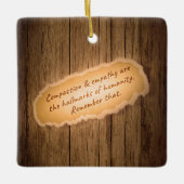 Compassie en empathie zijn de Hallarinaties van de Keramisch Ornament (Voorkant)