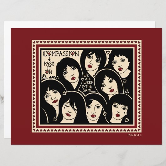 Compassie Geef het door op_flatpapier — vel 11 x 8 (Voorkant / Achterkant)