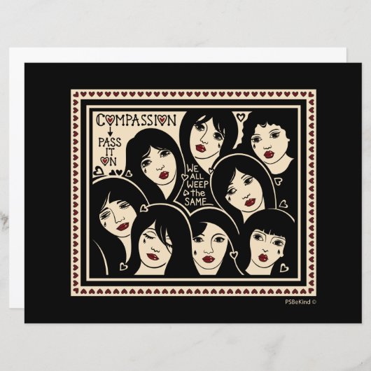 Compassie Geef het door op_flatpapier — vel 11 x 8 (Voorkant / Achterkant)
