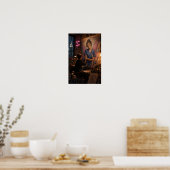 Compassie Geschilderd in Poster met Middennachtlic (Keuken)