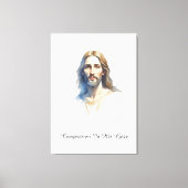 Compassie in Zijn blik - Jezus Waterverf Schildere Canvas Afdruk (Voorkant)