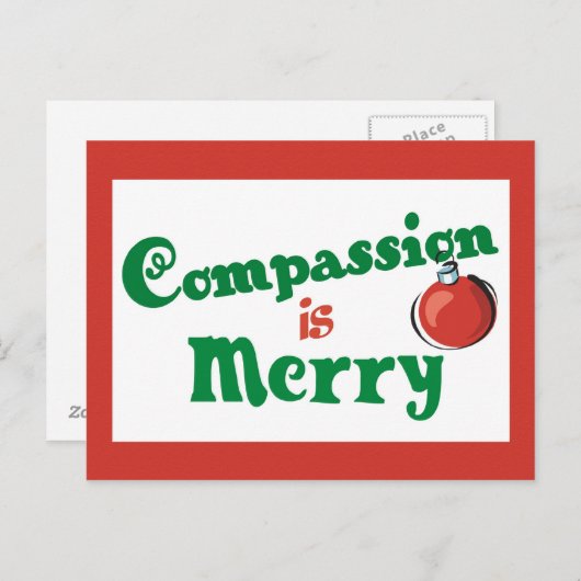 Compassie is prettig kerstfeest feestdagenkaart (Voorkant / Achterkant)