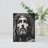 Compassie van de Verlosser in zwart-wit Briefkaart (Staand voorkant)