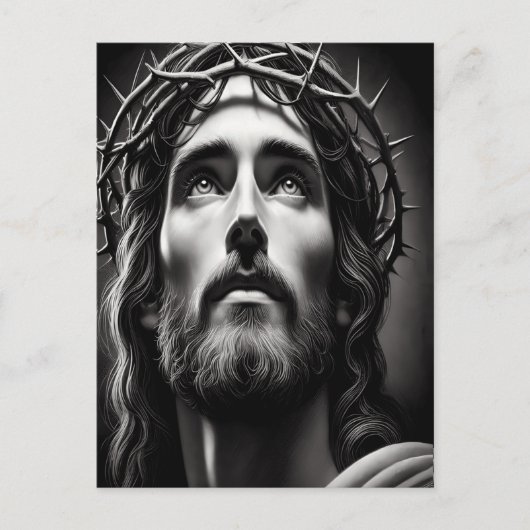 Compassie van de Verlosser in zwart-wit Briefkaart (Voorkant)