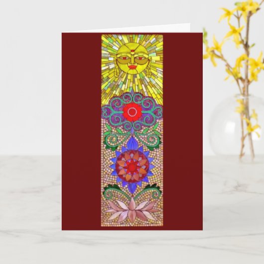 Compassiemozaïek van Jennifer Kuhns Kaart (Gele Bloem)