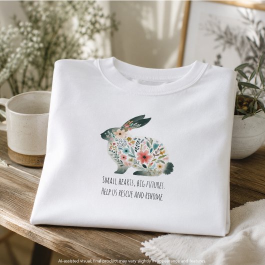 Compassievol Konijnreddingsontwerp met Bloemen Tri-Blend Shirt