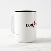 ComPASSION (15oz 2-toon Mok) Tweekleurige Koffiemok (Voorkant links)