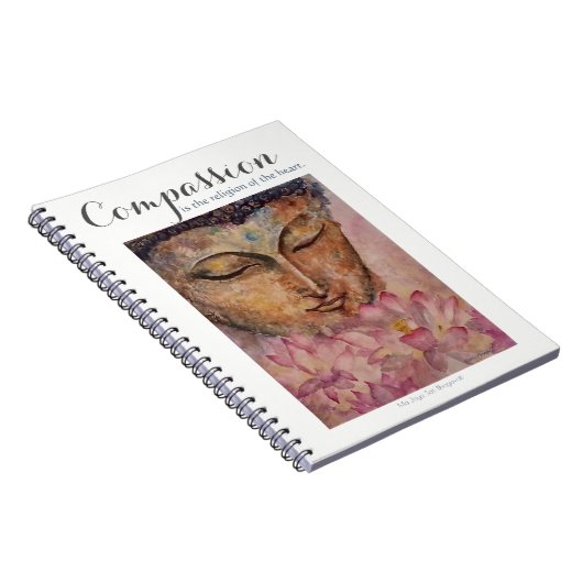 Compassion Inspiration Buddha Waterverf notebook Notitieboek (Rechterzijde)