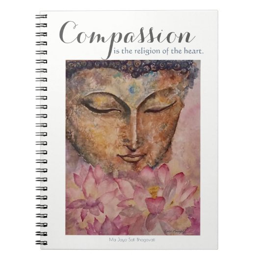 Compassion Inspiration Buddha Waterverf notebook Notitieboek (Voorkant)
