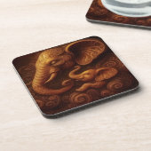 Compassionate Elephants Beverage Coaster Bier Onderzetter (Linkerzijde)
