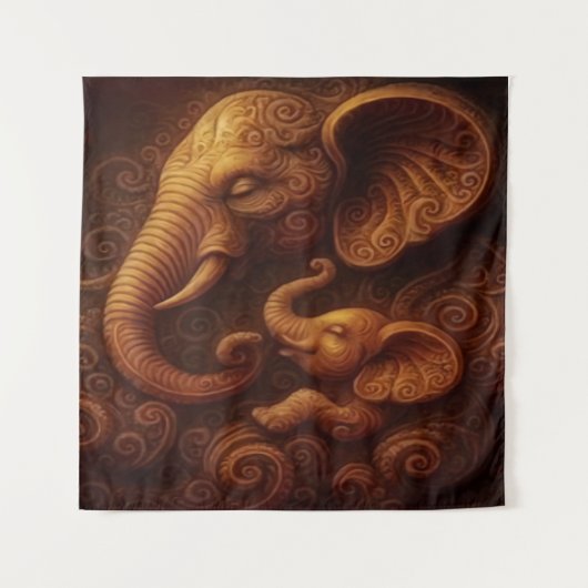 Compassionate Elephants Wandkleed (Voorkant)