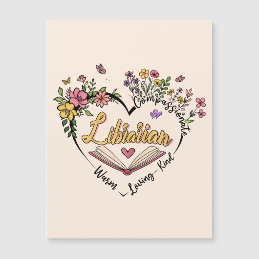 Compassionate Librarian – Floral Heart Design (Voorkant)