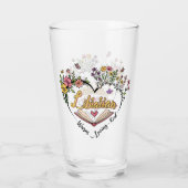Compassionate Librarian – Floral Heart Design Glas (Achterkant)