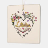 Compassionate Librarian – Floral Heart Design Keramisch Ornament (Links)