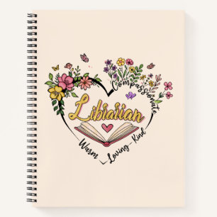 Compassionate Librarian – Floral Heart Design Notitieboek