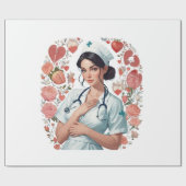 Compassionate Nurse - Elegant Floral Art Illustrat Cadeaupapier (Vlak)