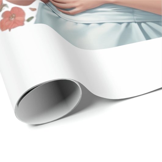 Compassionate Nurse - Elegant Floral Art Illustrat Cadeaupapier (Rol Hoek)