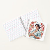 Compassionate Nurse - Elegant Floral Art Illustrat Notitieboek (Binnen)
