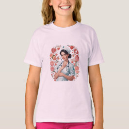 Compassionate Nurse - Elegant Floral Art Illustrat T-shirt