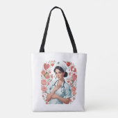 Compassionate Nurse - Elegant Floral Art Illustrat Tote Bag (Achterkant)